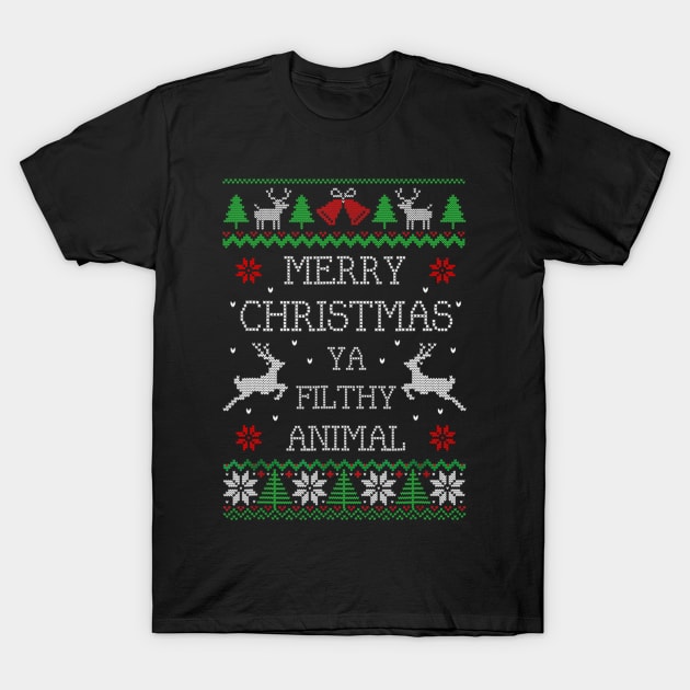 Merry Christmas Animal Filthy Ya T-Shirt by WoowyStore